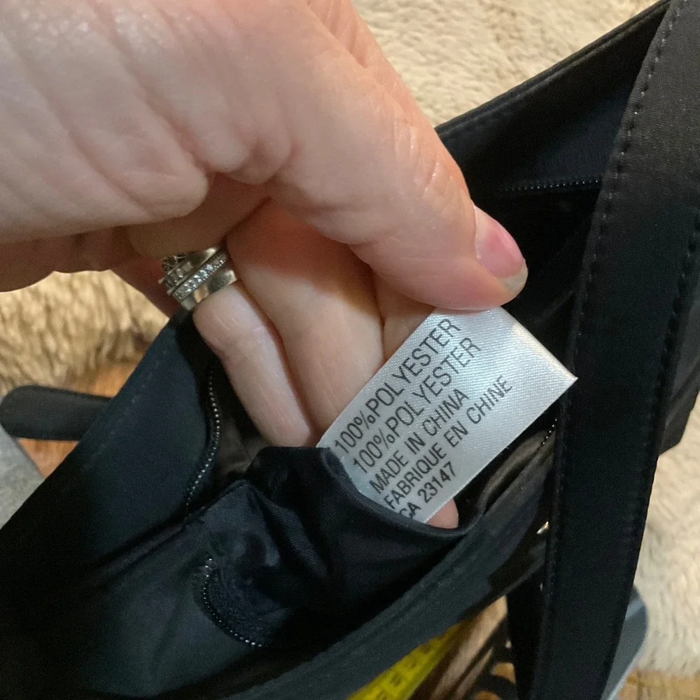 Talbots Black Polyester‎ Shoulder Crossbody Bag Pockets 10